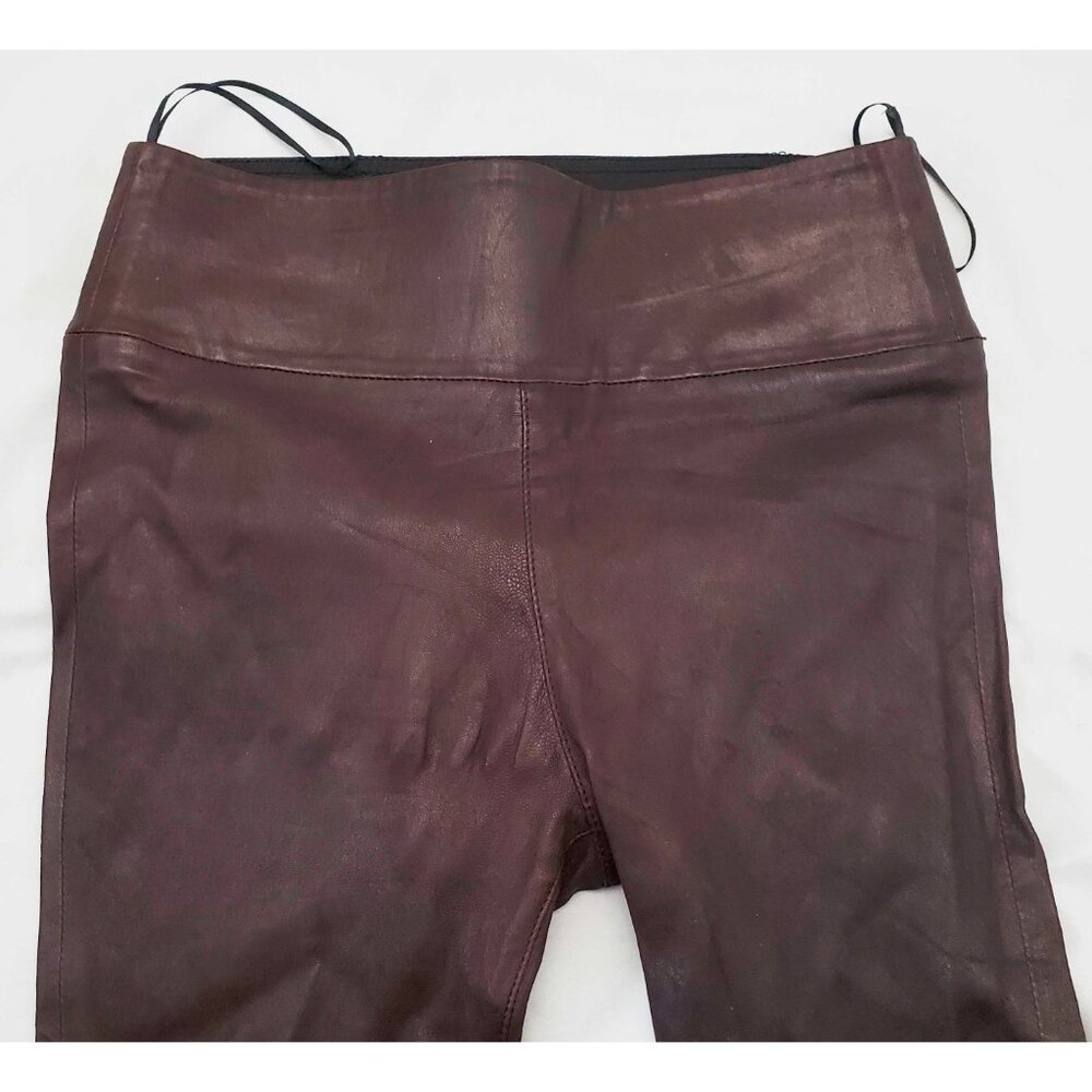 SPRWMN Women's Brown Stretch Ankle Leather Leggings S - Picture 6 of 11